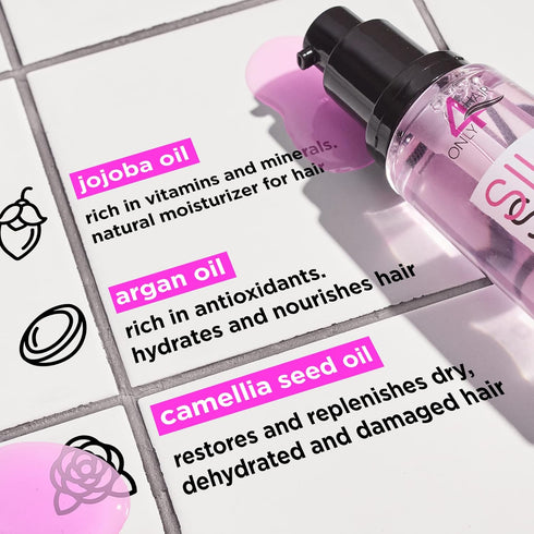 Silk Hair Oil for Dry Damaged Hair - Anti Frizz Control Serum with Jojoba, Argan & Almond Oils for All Hair Types