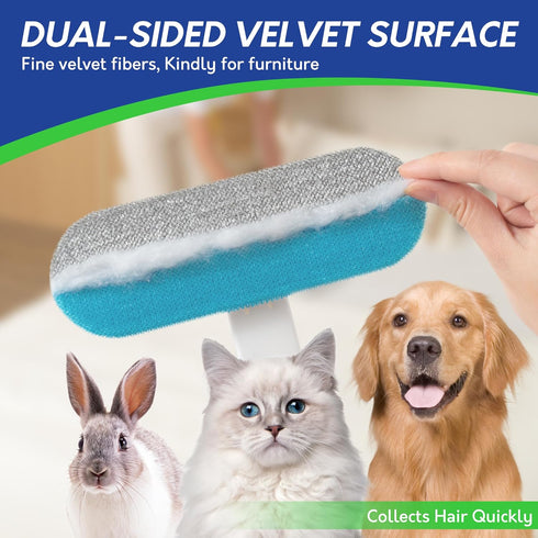 BOOMJOY Pet Hair Remover, Reusable Dog Hair Remover Brush for Furniture, Couch, Carpet, Lint Remover