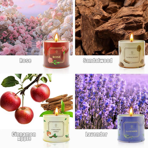 Lamway 4 Pack Set Mothers Day Gifts, Scented Candles, Long Lasting Soy Wax Candles Gift Birthday Gifts for Women, Party