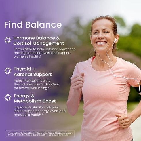 WellPath Soothe Hormone Balance for Women + Cortisol Supplements | Thyroid, Mood & Metabolism Support | 60 ct