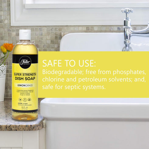 Fuller Brush Super Strength Liquid Dish Soap, Economical, Invigorating Fragrance, for Dishes, Glasses, Utensils