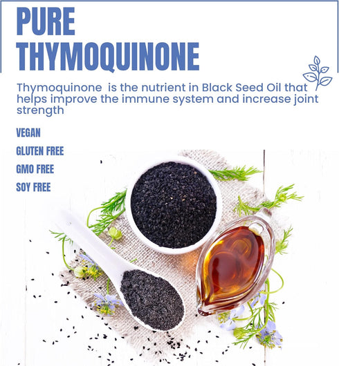 Organic Black Cumin Seed Capsules - Support Cardiovascular and Respiratory System - 60 Caps