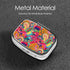 KOSUES 60s 70s 2 Pillbox Hippie Flowers Peace Sign Love Symbol Metal Iron Plating Square Pill Box Compartment Medicine