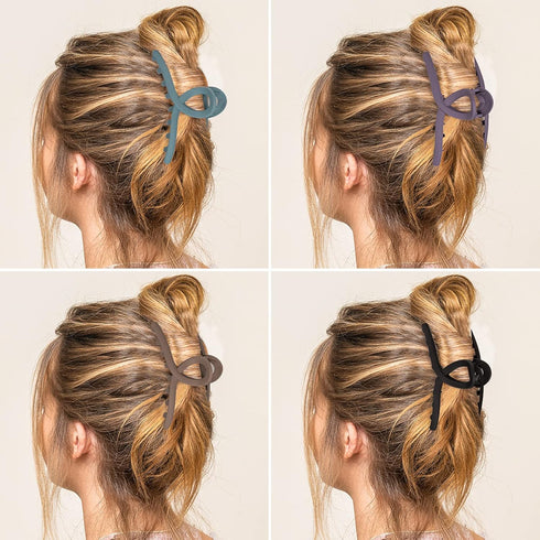 Whaline 6 Morandi Color 4.3 Inch Nonslip Jaw Strong Hold Matte Butterfly Clamp Hair Styling Accessories