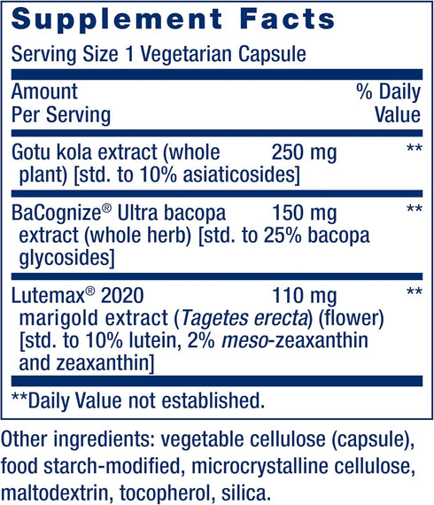 Life Extension Quick Brain Nootropic, 30 Vegetarian Capsules, Enhanced Brain Performance
