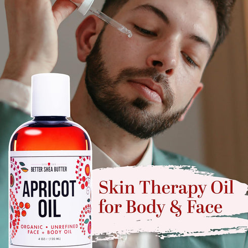 Organic Apricot Oil | 100% Pure, Cold Pressed | Massage Oil for Body and Face, 4 oz by Better Shea Butter