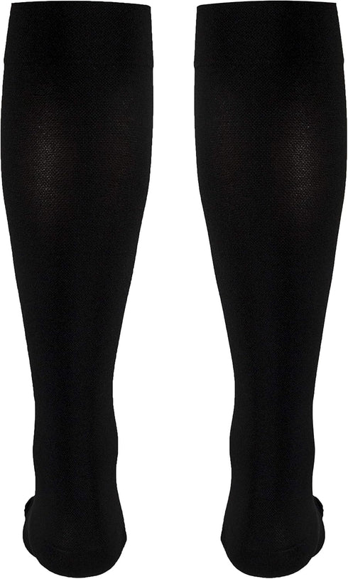 Truform 15-20 mmHg Compression Stockings - Knee High Length, Closed Toe, Black, X-Large