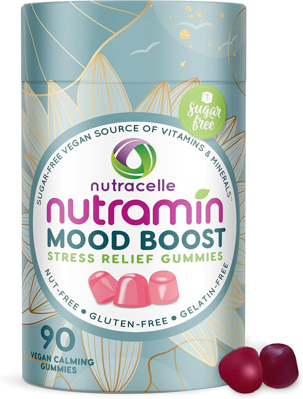 Nutracelle NUTRAMIN Mood Boost Multivitamin Gummy - Anti-Stress Magnesium Ashwagandha Gummies + B Complex - 90 Count