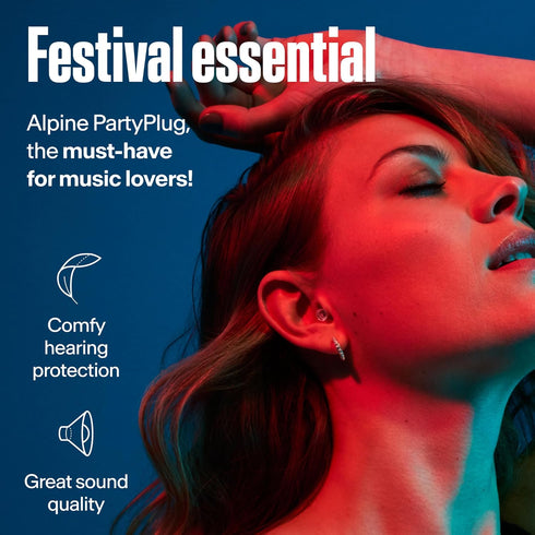 Alpine PartyPlug Concert Ear Plugs with 19dB Noise Reduction - Reusable Hearing Protection for Live Events