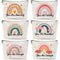 Chengu 6 Pcs Big Canvas Rainbow Heart Cosmetic Bags, Inspirational Gifts for Women, Sweet