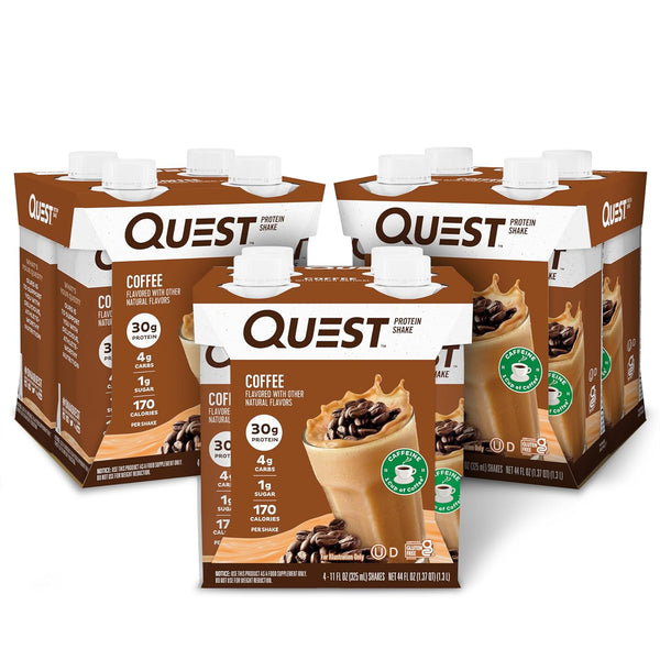 Quest Nutrition Ready to Drink Coffee Protein Shake | 30g Protein, 4g Carb, 1g Sugar | Gluten Free, Keto Friendly, 4