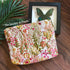 STARDW Aesthetic Floral Makeup Bag Cosmetic Bag Travel Toiletry Bag for Women Girls Large Cute Makeup Bag Organizer Skincare Bag Zipper Pouch(Plant Pink)