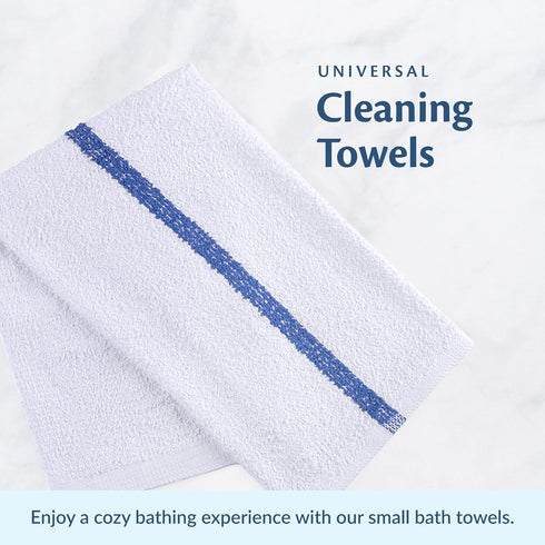 Universal Cleaning Towels, 24 Pack, 16” X 19” 100% Cotton Terry Weave Cloths for Home or Restaurant Use