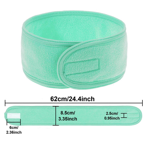 Whaline 4 PCS Spa Headband, Makeup Hair Band, Stretch Terry Cloth for Sport, Yoga, Shower (Mint Green)