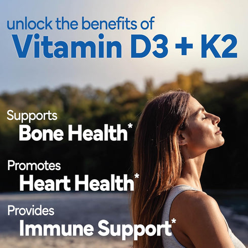 Sunshine D3 25mcg 1000 K2 Vitamin IU with Vitamin
