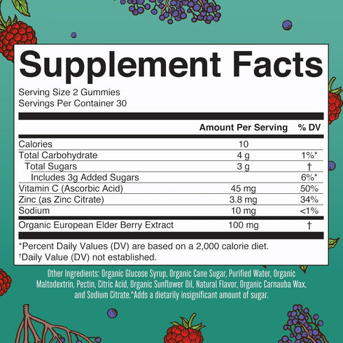 MaryRuth Organics Kids Immune Support Gummies | 60 Count | Vegan, Non-GMO, Gluten Free | Vitamin C, Zinc, Elderberry