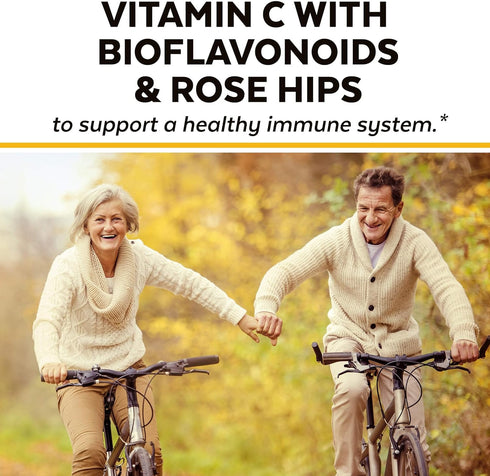 Viva Naturals Vitamin C 1000mg, Non-GMO Supplements with Citrus Bioflavonoids & Rose HIPS for Immune Support