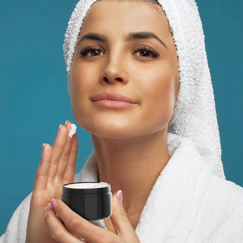 Houseables Black Cosmetic Jars, Small Containers with Lids, 2 Fl Oz, 160 ML, 24 Pack, TSA Approved for Lotion, Creams,