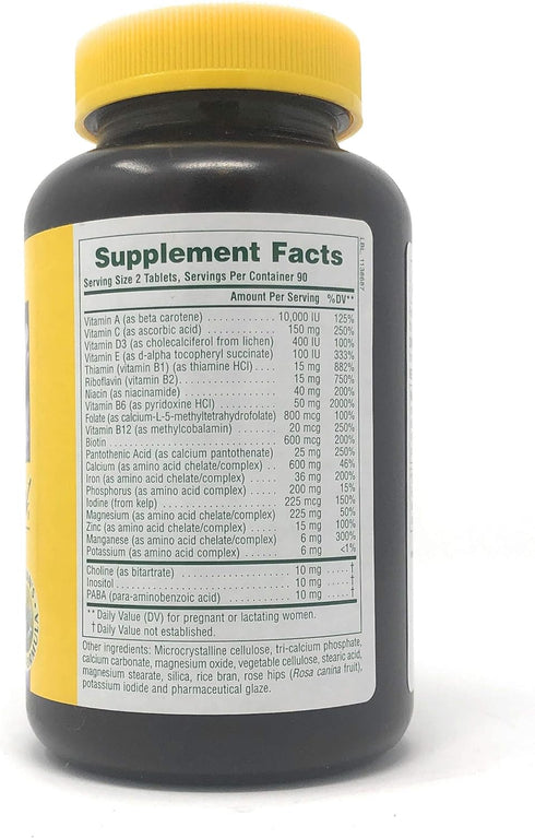 Natures Plus Ultra Prenatal Multivitamin, 800 mcg Folate, 180 Vegetarian Tablets, Gluten-Free