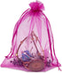 TheDisplayGuys 100-Pack 6x8 Hot Pink Sheer Organza Gift Bags with Drawstring, Jewelry Candy Treat Wedding Party Favors