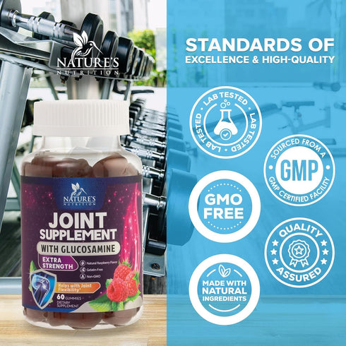 Gummies 60 Gummies Joint Support - Glucosamine Plus Vitamin E Nature's Joint Support Supplement for Occasional