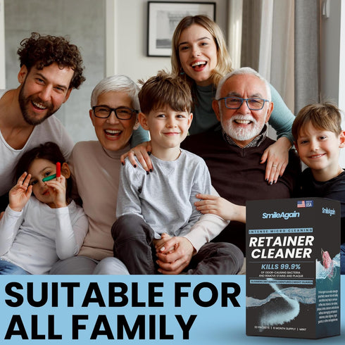 Smile Again Retainer Cleaner | 180 Cleanings (22 Pack/6 Month Supply) for Aligners, Dentures, Retainers