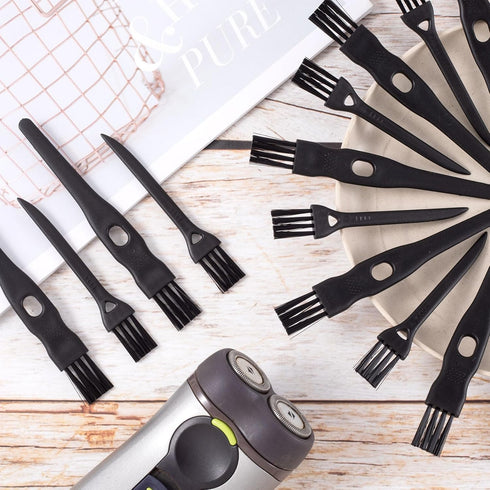 PAGOW 24 Pcs Electric Razor Cleaning Brush, Shaver Razor Clipper Cleaner Brush with Nylon Bristles, 2 Sizes (Black)