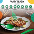 150 Pack Green Plastic Cutlery Set - Heavy Duty Disposable Utensils, 50 Forks, 50 Spoons, 50 Knives