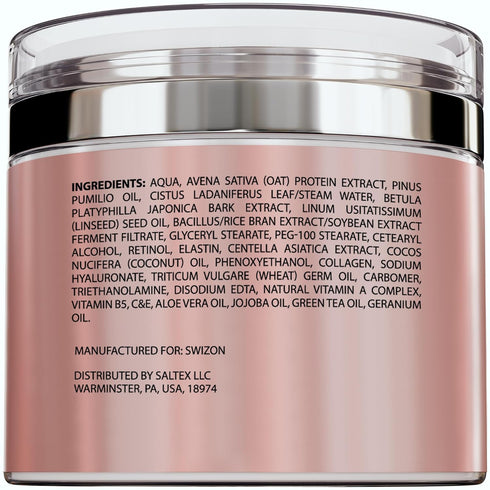 Retinol Collagen Face Cream - Anti-Aging Neck Cream - Day & Night Moisturizer for Women & Men - Hyaluronic Acid