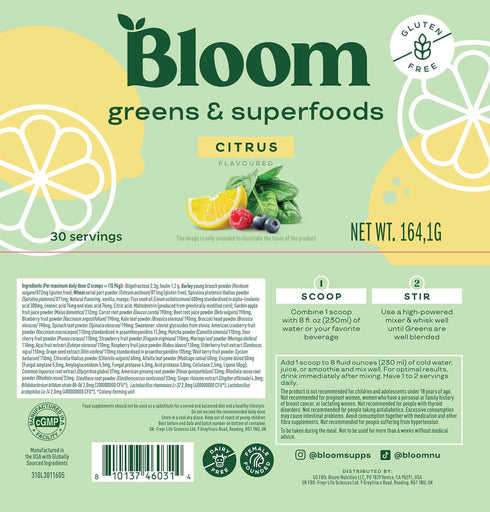 Bloom Nutrition Superfood Greens Powder with Digestive Enzymes, Probiotics, and Prebiotics for Gut Health, 30 SVG,