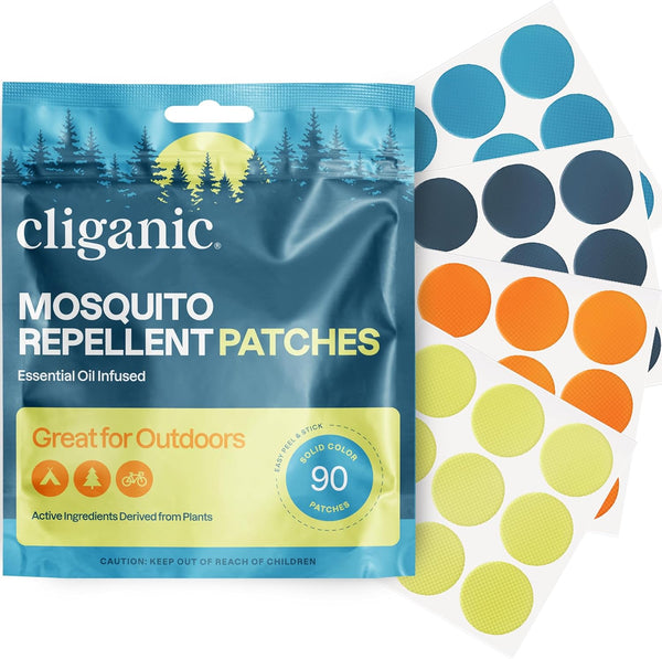 Cliganic Mosquito Repellent Stickers, 90 Pack Patches for Kids & Adults, DEET-Free Citronella Oil