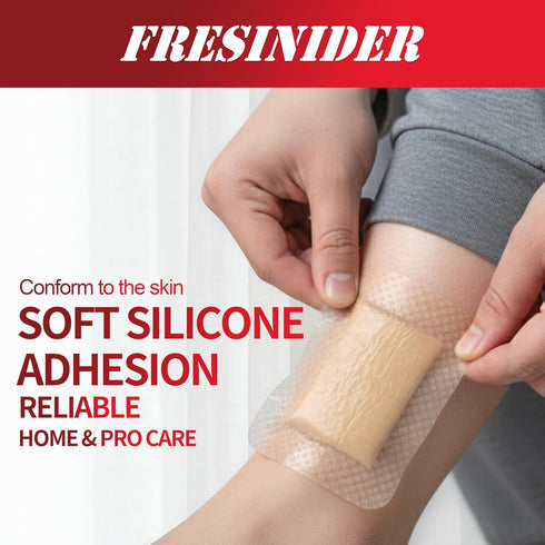 Pack 20 3 3 Inches FRESINIDER Silicone Foam Dressing with Adhesive Border Wound Dressing Bandage Silicone Foam Pad of x