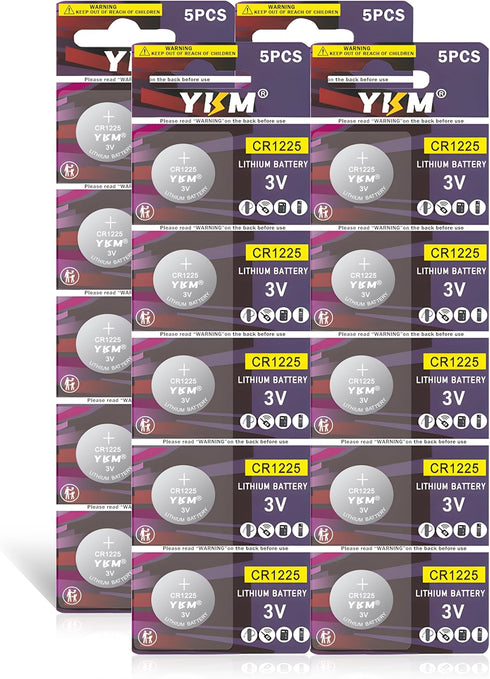 CR1225 3V Lithium Battery BR1225 Replacement, 20 Pack for Thermometer, Calculator, Medical Device