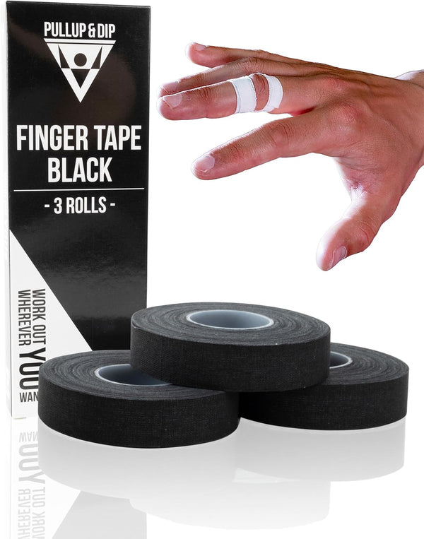 Finger Tape Sports - Extra Strong Adhesive, 3 Rolls of Skin-Friendly Athletic Tape for Weight Lifting, Climbing,