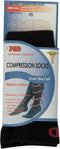 MD USA Ribbed Cotton Compression Socks with Cushion, Black, Medium