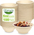 6 oz Small Disposable Bowls, 100 Pack Compostable Paper Bowls for Condiments, Sauces, Ice Cream, Biodegradable