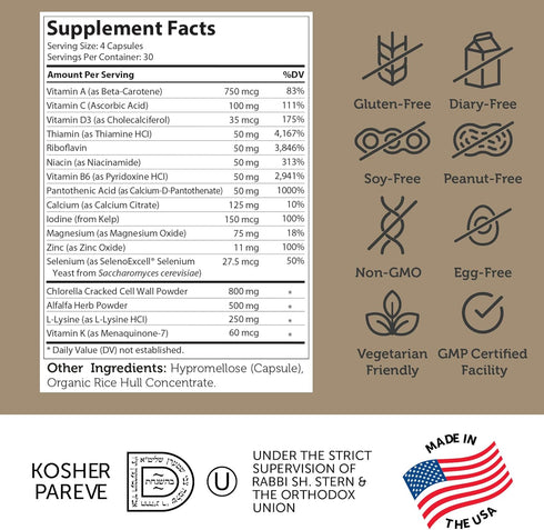 Zahler Height Factor Healthy Growth Support Vitamin & Mineral Capsules (120 Count) for Kids & Teens