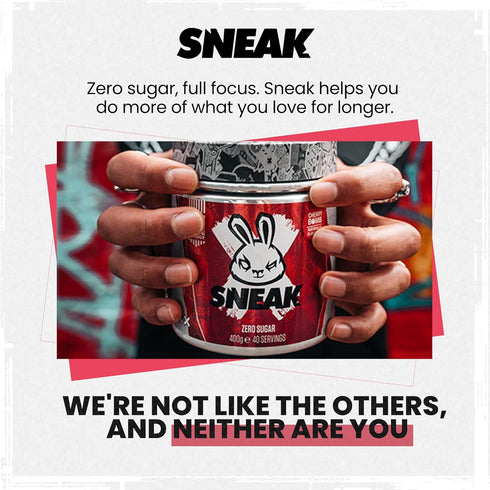 SNEAK Energy Drink Powder - Cherry Bomb, No Sugar, Natural Caffeine & Focus-Boosting Nootropics, 40 Servings