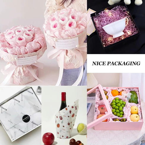 LIAPAWPAW 30 Sheets Pink Tissue Paper for Gift Bags, Metallic Gift Wrapping Tissue for Birthday Party Decor