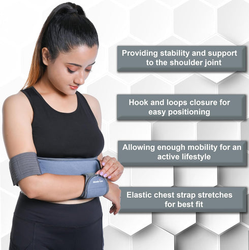 WC Shoulder Support Brace - Arm Sling Shoulder Immobilizer for Youth, Compression Brace for Rotator Cuff Surgery