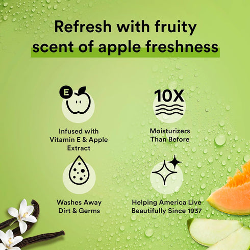 Suave Moisturizing Body Wash, Juicy Apple Scent with Vitamin E Extract, 18 Oz Pack of 6