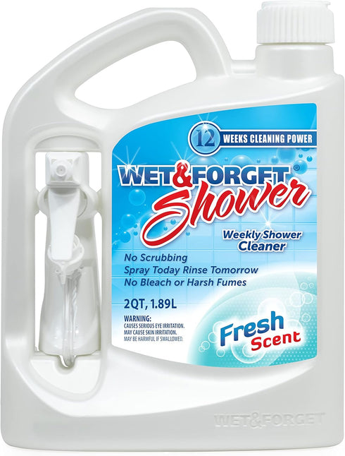 Wet & Forget Shower Cleaner, Multi-Surface, Bleach-Free Formula, Ready to Use, Fresh Scent, 64 Fluid Ounces
