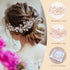 Oriamour Bridal Headpiece Wedding Headband with Flower Design, Genuine Freshwater Pearls & Ribbons (Rose Gold)