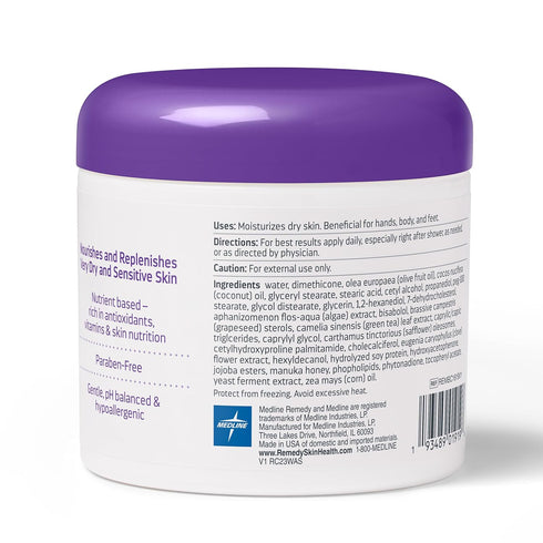 Medline Remedy Specialized Skin Cream, Fragrance-Free (16 oz), Nourishing Moisturizer for Dry Skin