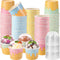 Jingmore 40 Count Paper Ice Cream Cups with Clear Dome Lids Disposable Dessert