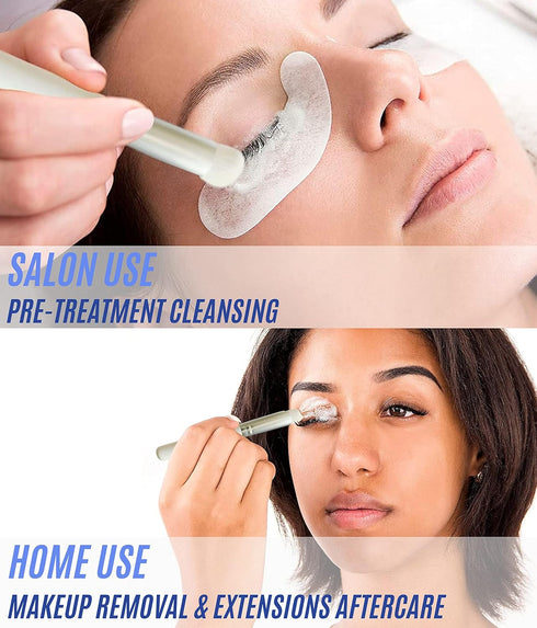 STACY LASH Eyelash Extension Shampoo 6.76 fl.oz / 200ml + Brush, Safe Makeup Remover for Extensions