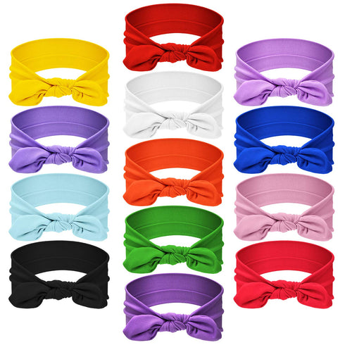 WILLBOND 13 Pieces Hair Bands Bows, Solid Color Knot Headwrap Bowknot Hair Accessories for Women