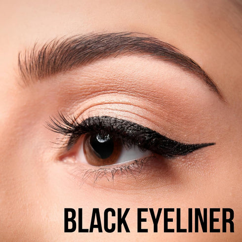 Liquid Eyeliner Waterproof with Precise Brush Tip, Professional Ink Eyeliner Pencil for Thin & Thick Lines, Black
