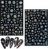 10 Sheets Flower Nail Stickers, Silver Nail Decals 3D Self-Adhesive Leaf Nail Art Stickers for Women Manicure