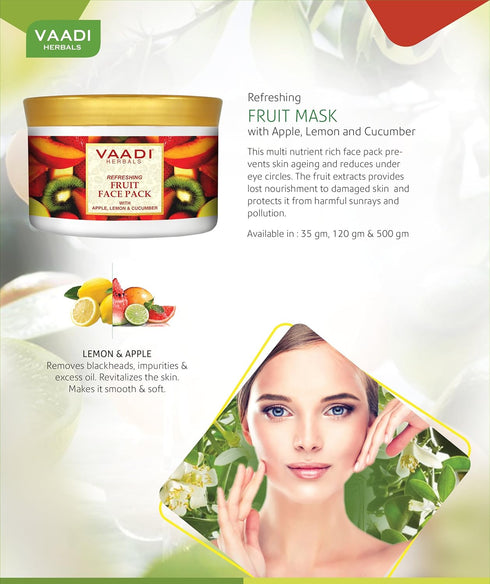 Refreshing Fruit Face Pack, Herbal All Natural Face Pack, Paraben Sulfate Free, 600g Value Pack